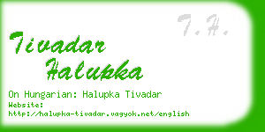 tivadar halupka business card